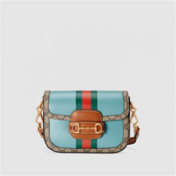 GUCCI 658574 女士蓝色 中国新年系列 Gucci Horsebit 1955 迷你手袋