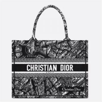 DIOR M1296ZOMP 女士黑色 中号 BOOK TOTE 手袋