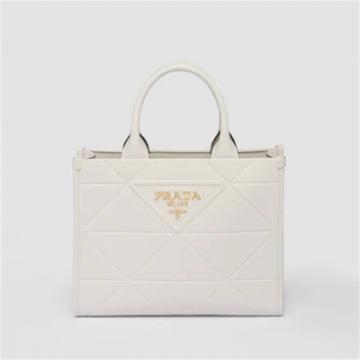 PRADA 1BA379 女士白色 采用疏缝线的小号牛皮 Prada Symbole 手袋