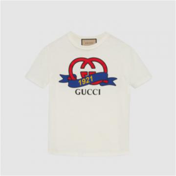 GUCCI 748287 女士白色 互扣式 双G 1921 Gucci 棉 T恤