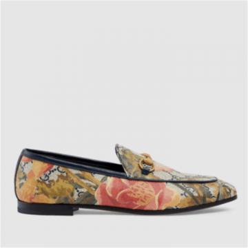 GUCCI 731949 女士多色 线上专享 Gucci Jordaan 花卉乐福鞋