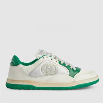GUCCI 749896 男士绿色拼米白色 MAC80 运动鞋
