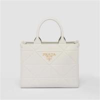 PRADA 1BA379 女士白色 采用疏缝线的小号牛皮 Prada Symbole 手袋