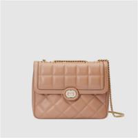 GUCCI 740834 女士玫瑰米色 Gucci Deco 中号肩背包