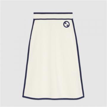GUCCI 743015 女士米白色 棉丝混纺半身裙