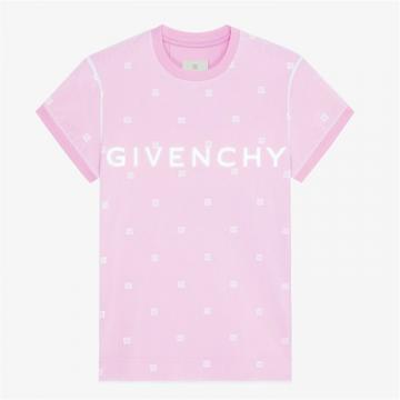 GIVENCHY BW70CG3YDU 女士旧粉色 层叠效果 T恤