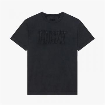 GIVENCHY BM716N3YAT 男士黑色 Oswald 超大版型 T恤