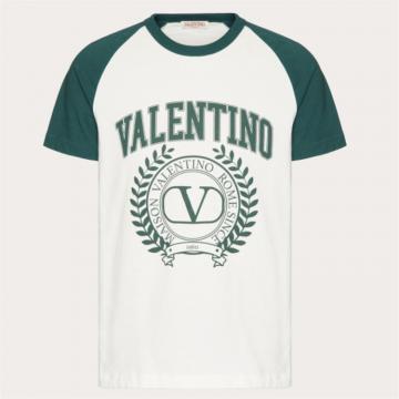 VALENTINO VMG11Z9J5I81 男士原野绿色 MAISON VALENTINO 刺绣棉质 T恤