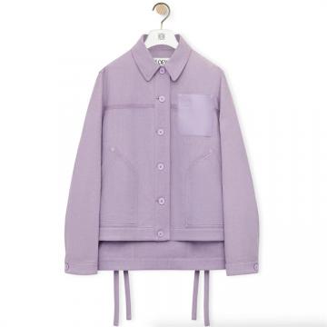 LOEWE S800Y03W01 女士紫色 亚麻混纺工装外套