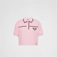PRADA 39557 女士粉色 珠地棉 Polo衫