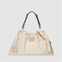 GUCCI 746210 女士黑色 Gucci Deco 中号绗缝托特包