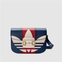 GUCCI 602204 女士蓝色 adidas x Gucci Gucci Horsebit 1955 小号手袋