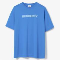 BURBERRY 80653951 男士活力蓝 徽标印花棉质平织 T恤衫