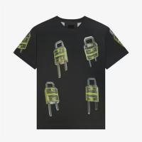 GIVENCHY BM716N3YBC 男士黑色 4G Lock 超大版型 T恤