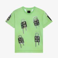 GIVENCHY BM716N3YBC 男士亮绿色 4G Lock 超大版型 T恤