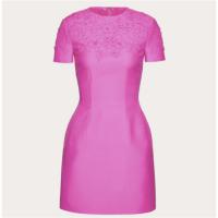 VALENTINO BVA0P61CFUWT 女士玫粉色 CREPE COUTURE 短款刺绣连衣裙