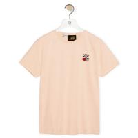 LOEWE S616Y22X43 女士虾红色 棉质 Anagram 心形 T恤