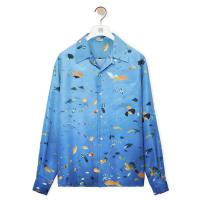 LOEWE H526Y05WAN 男士蓝色 丝绸水族馆衬衫