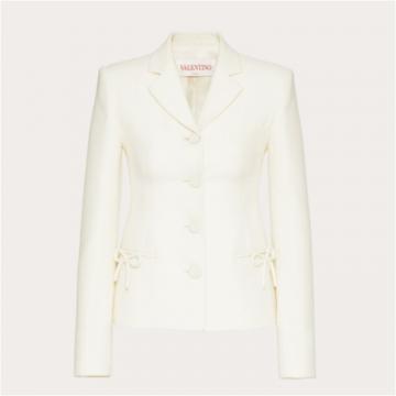 VALENTINO BCE3851CFA03 女士象牙白色 CREPE COUTURE 外套