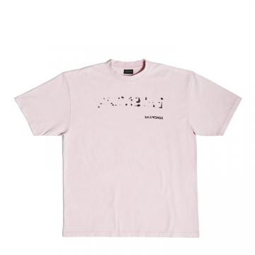 BALENCIAGA 641655TOVO53204 女士粉色 HAND DRAWN BALENCIAGA大号版型 T恤