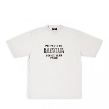 BALENCIAGA 641675TMVH89012 男士白色 PROPERTY 廓形 T恤