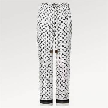 LV 1ABTH0 女士白色 3D MONOGRAM 条纹睡衣式长裤