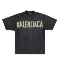 BALENCIAGA 739784TOVA91055 女士黑色 TAPE TYPE 中号版型 T恤