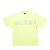 BALENCIAGA 739784TOVA97204 女士荧光黄色 TAPE TYPE 中号版型 T恤