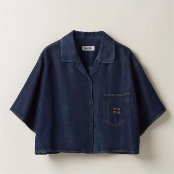 MIUMIU GWC105 女士蓝色 丹宁衬衫