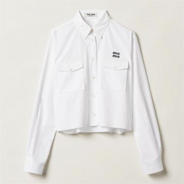 MIUMIU MK1791 女士白色 府绸衬衫