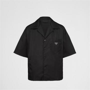 PRADA SC449 男士黑色 再生尼龙短袖衬衫
