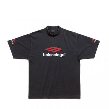 BALENCIAGA 764235TPVD71470 男士黑色 3B SPORTS ICON 中号版型 T恤