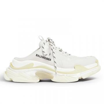 BALENCIAGA 755686W3SM29097 女士白色 TRIPLE S 穆勒鞋