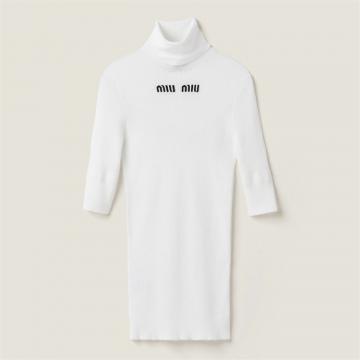 MIUMIU MMR406 女士白色 棉质高领平纹针织衫