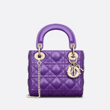 DIOR M0505ONGE 女士紫色 迷你 LADY DIOR 手袋