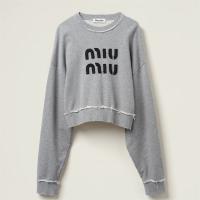MIUMIU MJL911 女士灰色 刺绣棉质抓绒运动衫