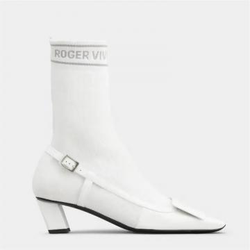 RogerVivier RVW00636240S6ZB001 女士白色 Belle Vivier 漆扣漆皮袜靴