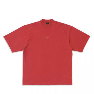 BALENCIAGA 744439TOVM75871 男士红色 JE T'AIME 大号版型 T恤