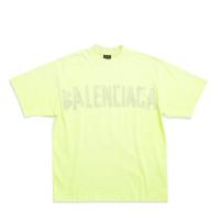 BALENCIAGA 739784TOVA97204 男士荧光黄色 TAPE TYPE 中号版型 T恤