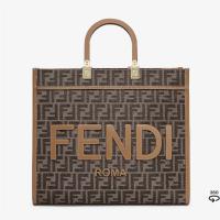 FENDI 8BH386ALVYF1GE3 女士棕色 Fendi Sunshine 中号手提袋