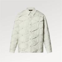 LV 1ABZFU 男士白色 MONOGRAM 绗缝棉质夹克式衬衫  