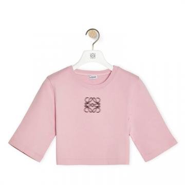 LOEWE S540Y22X43 女士粉色 棉质短款 T恤