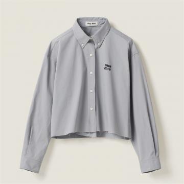 MIUMIU MK1659 女士铝银色 府绸质感衬衫