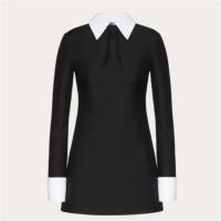 VALENTINO BVA5P61CF0NI 女士黑色 CREPE COUTURE 短款连衣裙