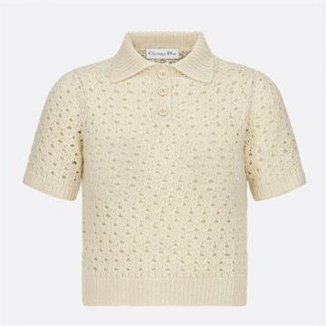 DIOR 414S13AM445 女士米白色 POLO 衫