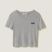  MIUMIU MJN466 女士灰色 罗纹针织 T恤 