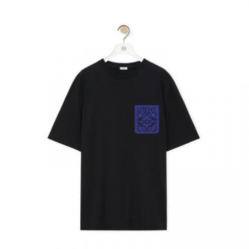 LOEWE H526Y22XAT 男士黑色 棉质宽松版型 T恤