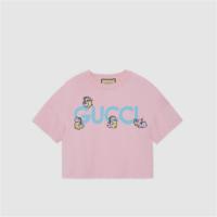 GUCCI 779016 女士粉色 中国新年系列饰刺绣针织棉 T恤