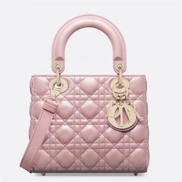 DIOR M0531ONJO 女士蜜桃粉色 小号 Lady Dior 手袋