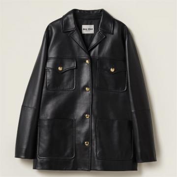 MIUMIU MPG484 女士黑色 软羊皮夹克
